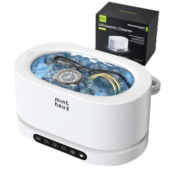 Minthouz Ultrasonic Cleaner with 5 Modes & 500ml Capacity 48kHz High-Frequency Cleaning for Jewelry, Ring, Watches, Glasses, Retainers Silver Jewelry Cleaner Machine Household Use
