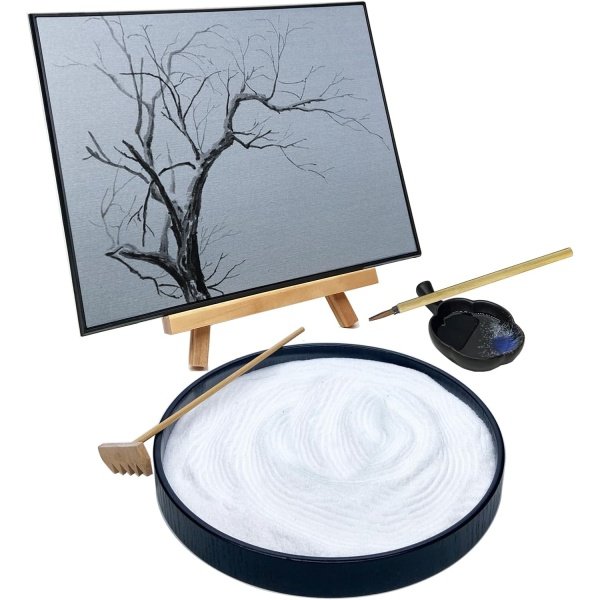 AOVOA Buddha Water Drawing Board - Zen Meditation Board - Painting with Water for Relaxing, Mindfulness & Meditation Practice - Inkless Water Drawing Board with Zen Garden